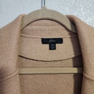 J.CREW Sophie Open-Front Sweater Blazer Tan Camel Knit Jacket Size XS