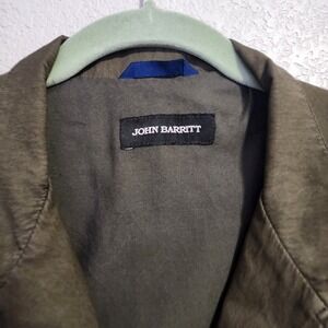 JOHN BARRITT Military Utility Blazer Jacket Olive Green Safari Workwear Jacket