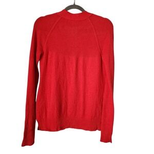 DUFFY 100% Cashmere Red Button Front Cardigan Sweater Pockets Size S