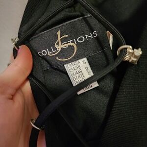 JS COLLECTIONS 90s Black Lace-Up Back Sleeveless Corporate Gothic Dress Size 10