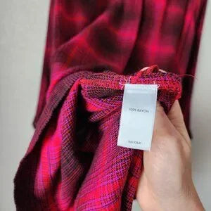 J.JILL Ruby Red Plaid Tunic Shirt Dress NWT Size LP Petite Long Sleeve plaid