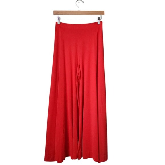 KAYSER VTG 70s Red Palazzo Pants Super Flare Wide Leg Disco Glam size 12