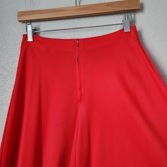 KAYSER VTG 70s Red Palazzo Pants Super Flare Wide Leg Disco Glam size 12