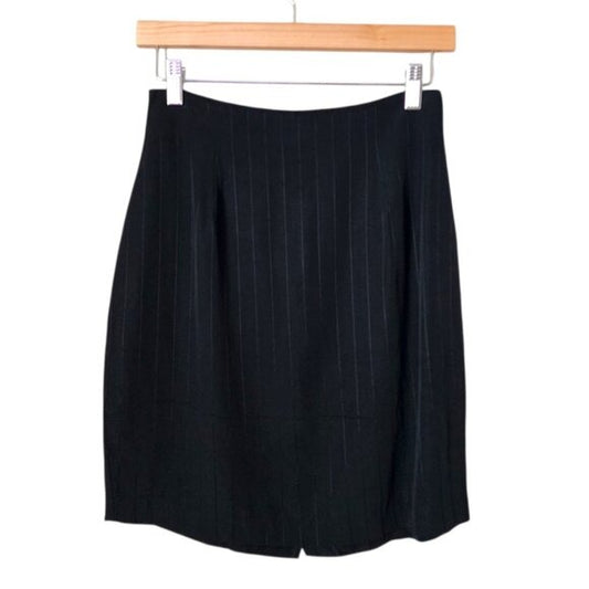 FRANCINE BROWER VINTAGE 90s mini office siren skirt pinstripe mini skirt 7/8