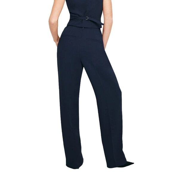 GOOD AMERICAN Luxe Suiting Column Trousers in Navy sze 4/27