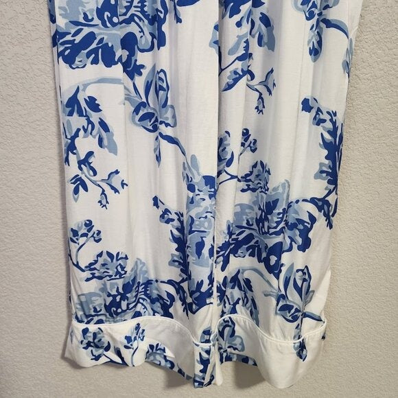 MESTIZA NY Straight Leg Elastic Waist resort wear pant Porcelain Blue white M