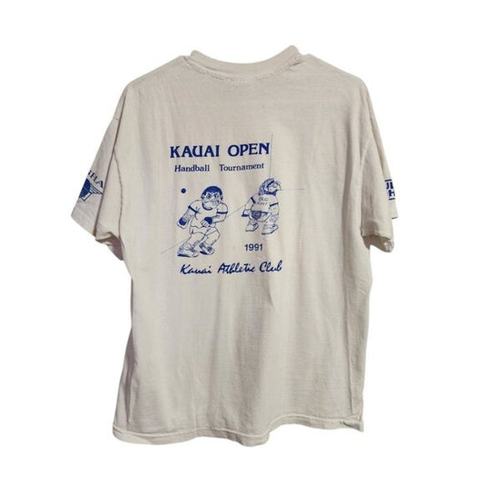 VINTAGE 90s Hawaiian Handball tournament funny graphic tee 1991 90s