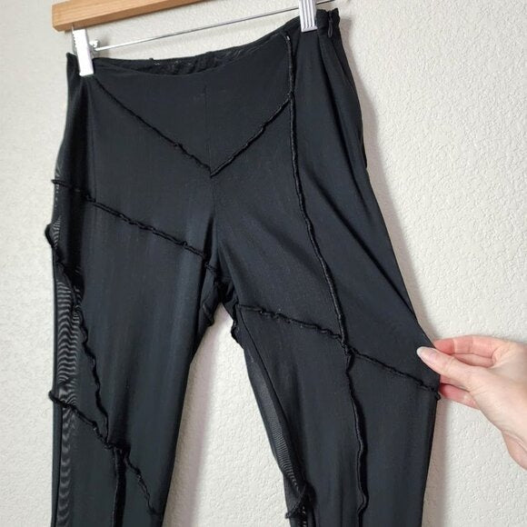 CULT NAKED Sheer Jungle Trousers in black size M