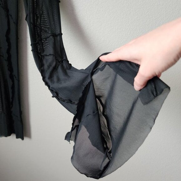 CULT NAKED Sheer Jungle Trousers in black size M